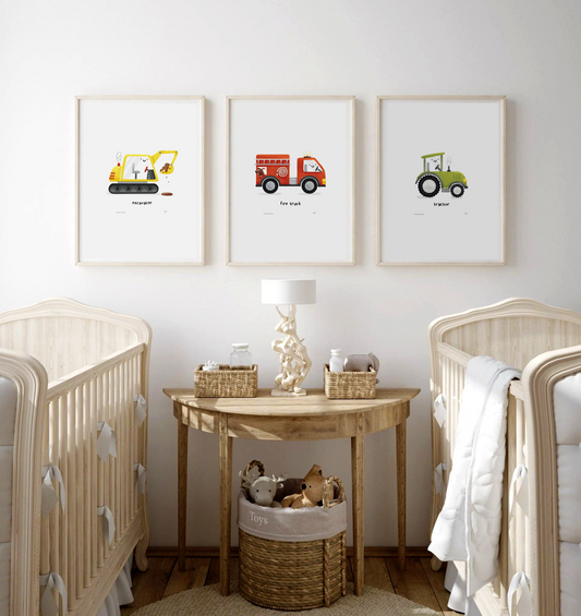 Little Trucks Print (Set of 3)