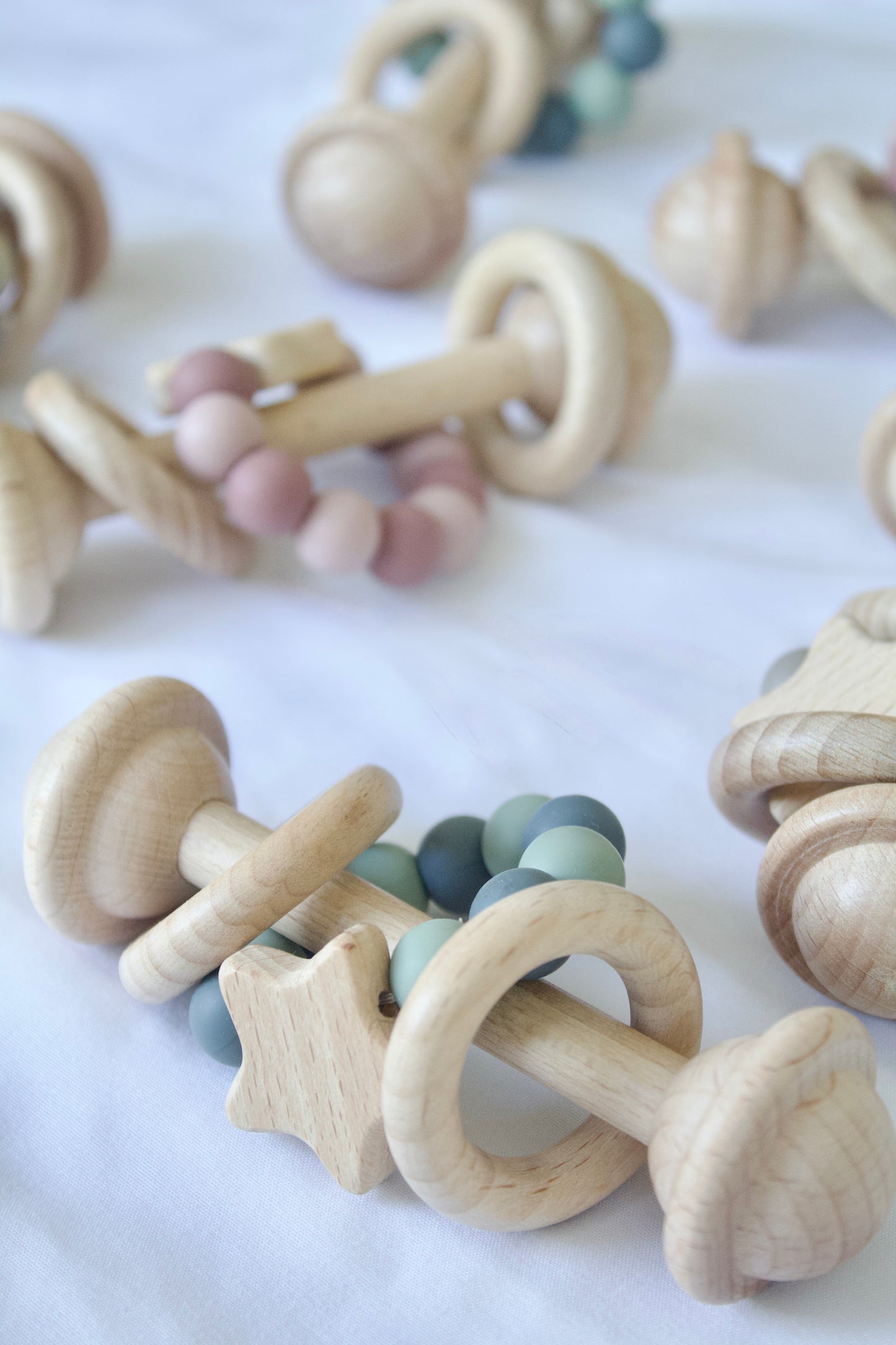 Wooden Baby Teether Rattle