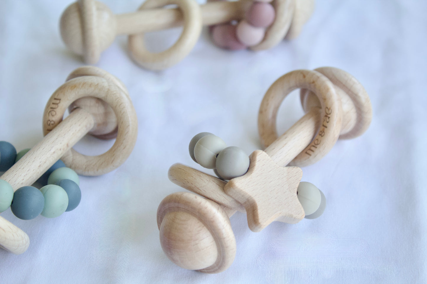 Wooden Baby Teether Rattle