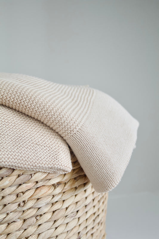 Neutral Knitted Baby Blanket