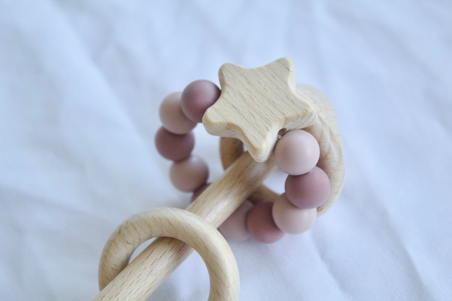 Wooden Baby Teether Rattle