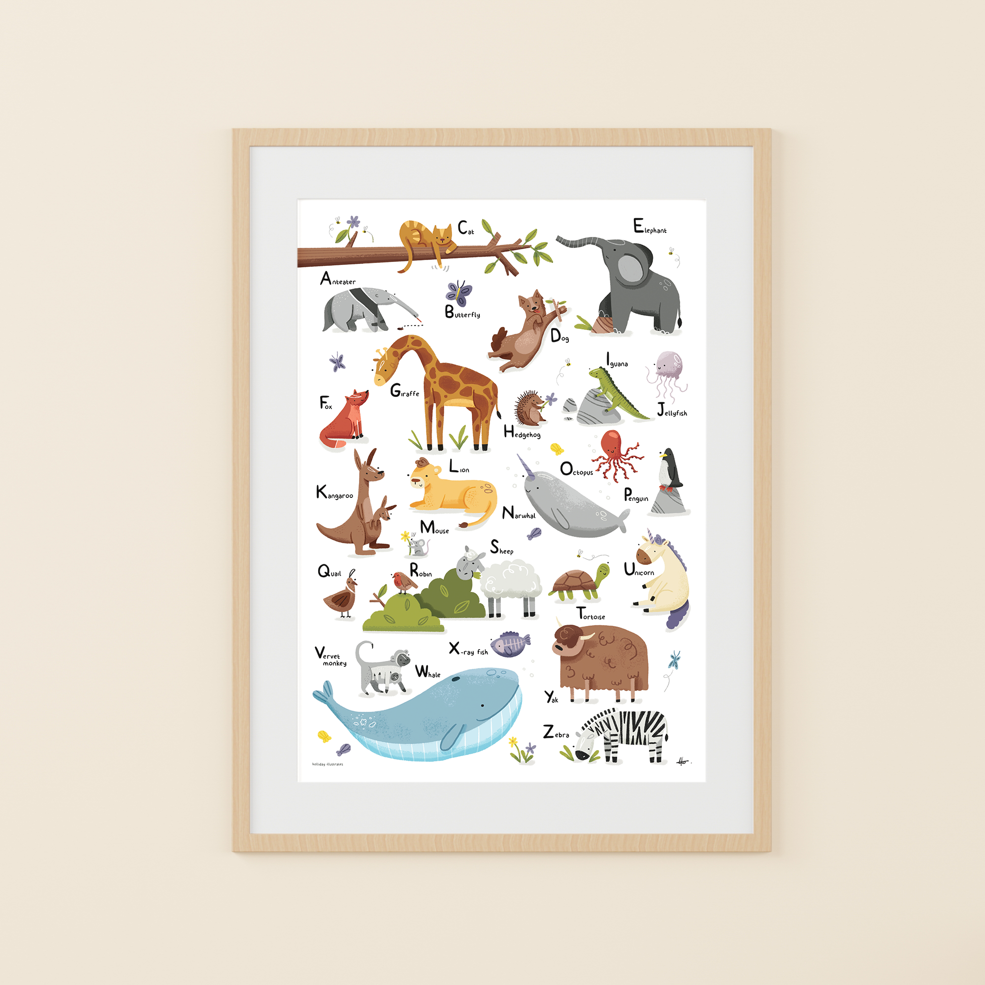 Hey Its Rae Alphabet Animal Alphabet Print – Me and Rae