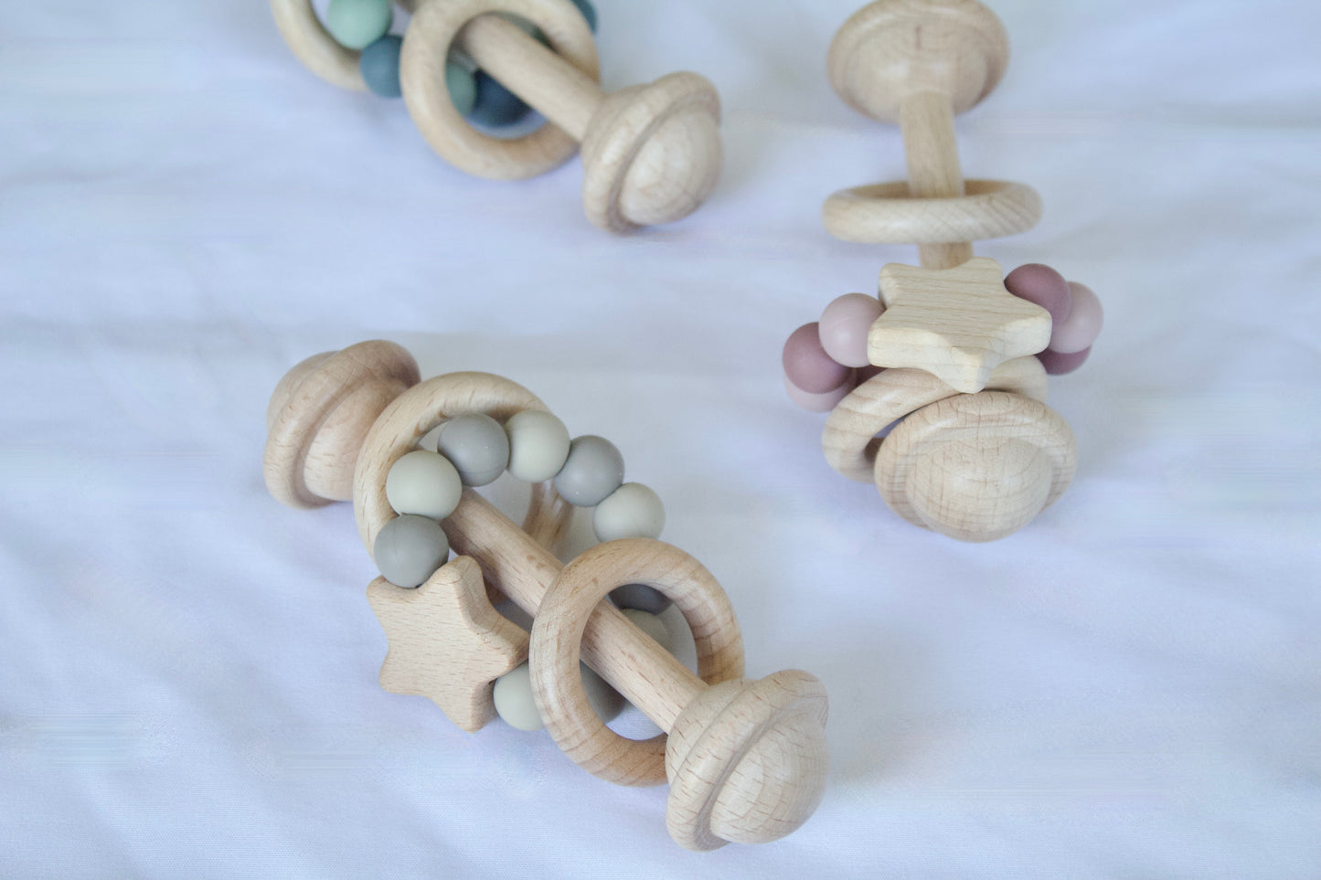 Wooden Baby Teether Rattle