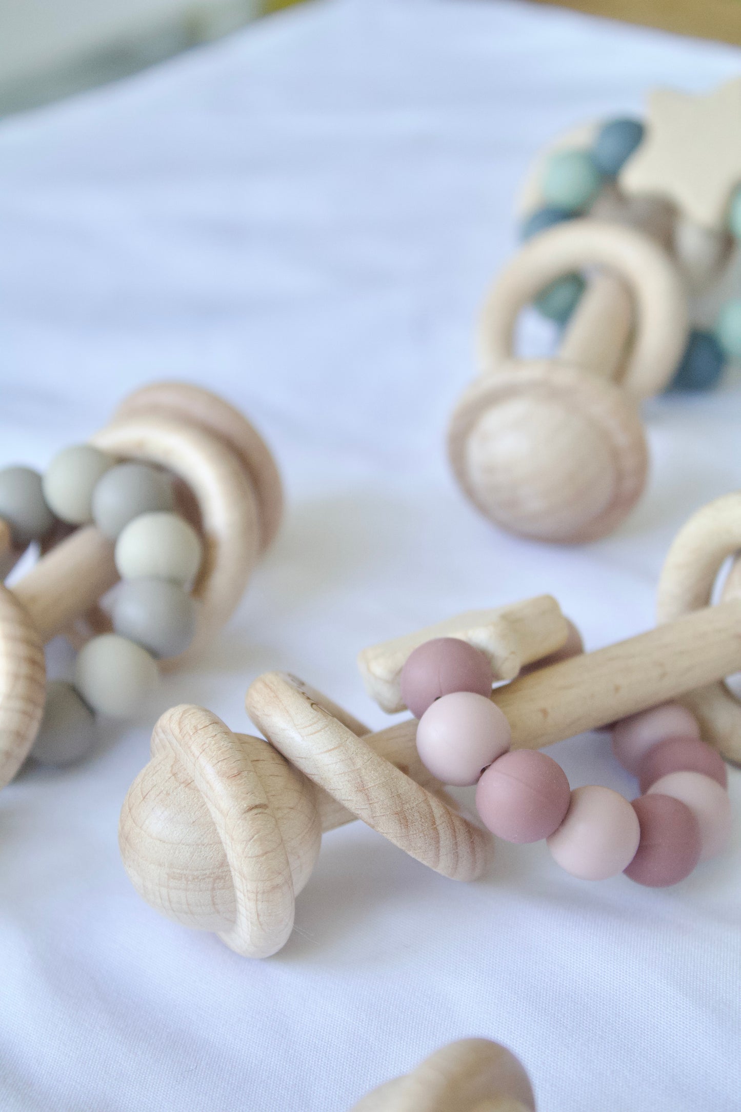Wooden Baby Teether Rattle