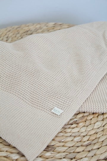 Neutral Knitted Baby Blanket